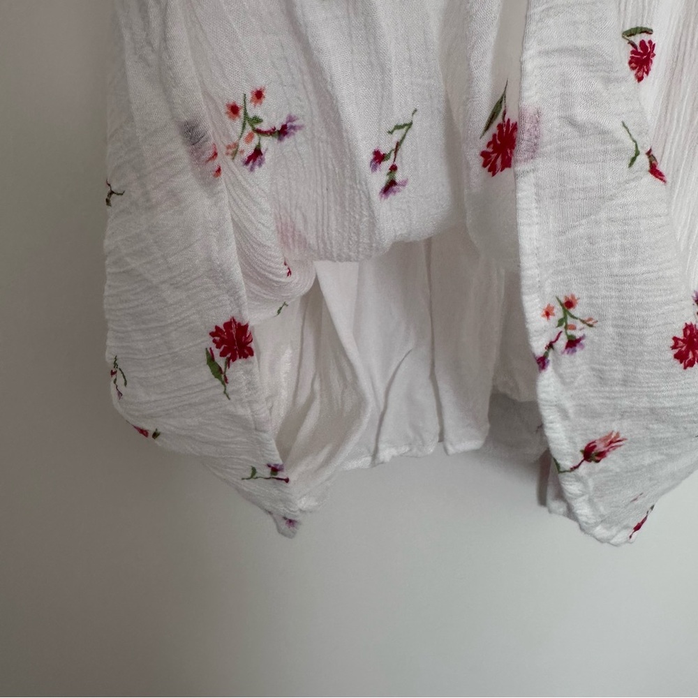 Wild Honey White Maternity Dress‎ with Pink Floral Accents - Picture 3 of 6
